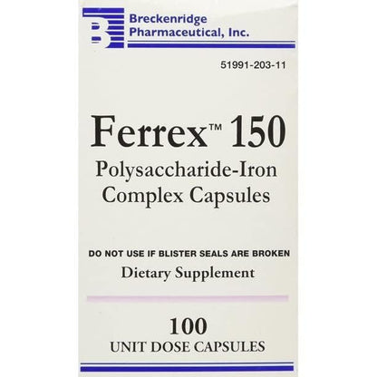 Breckenridge Ferrex 150 Polysaccharide Eisenkomplex Kapseln 100 Stück (ohne Blister)