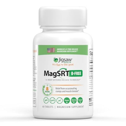 Jigsaw Health MagSRT (B-Free) | Premium, organisches Magnesium mit langsamer Freisetzung | Aktiv bioverfügbares Magnesiummalat | 60 Tabletten (15 Portionen)