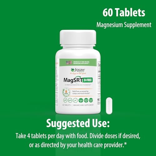 Jigsaw Health MagSRT (B-Free) | Premium, organisches Magnesium mit langsamer Freisetzung | Aktiv bioverfügbares Magnesiummalat | 60 Tabletten (15 Portionen)