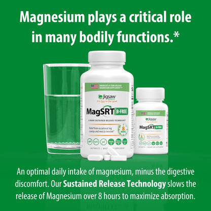 Jigsaw Health MagSRT (B-Free) | Premium, organisches Magnesium mit langsamer Freisetzung | Aktiv bioverfügbares Magnesiummalat | 60 Tabletten (15 Portionen)