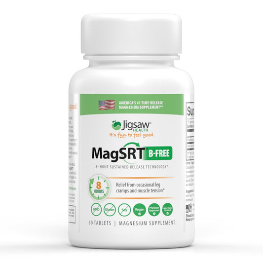 Jigsaw Health MagSRT (B-Free) | Premium, organisches Magnesium mit langsamer Freisetzung | Aktiv bioverfügbares Magnesiummalat | 60 Tabletten (15 Portionen)