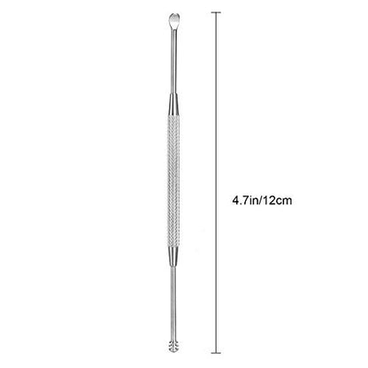 Mudder Ohrlöffel aus Edelstahl – Ohrenschmalzentferner mit Aufbewahrungsbox, 304er Edelstahl, Silber, 12 cm