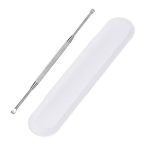 Mudder Ohrlöffel aus Edelstahl – Ohrenschmalzentferner mit Aufbewahrungsbox, 304er Edelstahl, Silber, 12 cm