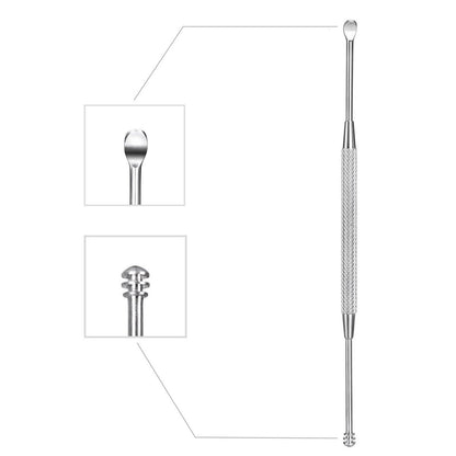 Mudder Ohrlöffel aus Edelstahl – Ohrenschmalzentferner mit Aufbewahrungsbox, 304er Edelstahl, Silber, 12 cm