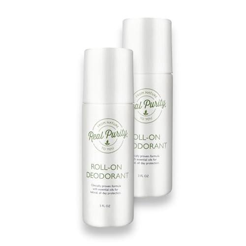 Real Purity, (2er-Pack) Roll-On Deodorant – 3 Fl Oz pro Flasche, natürlicher Schutz