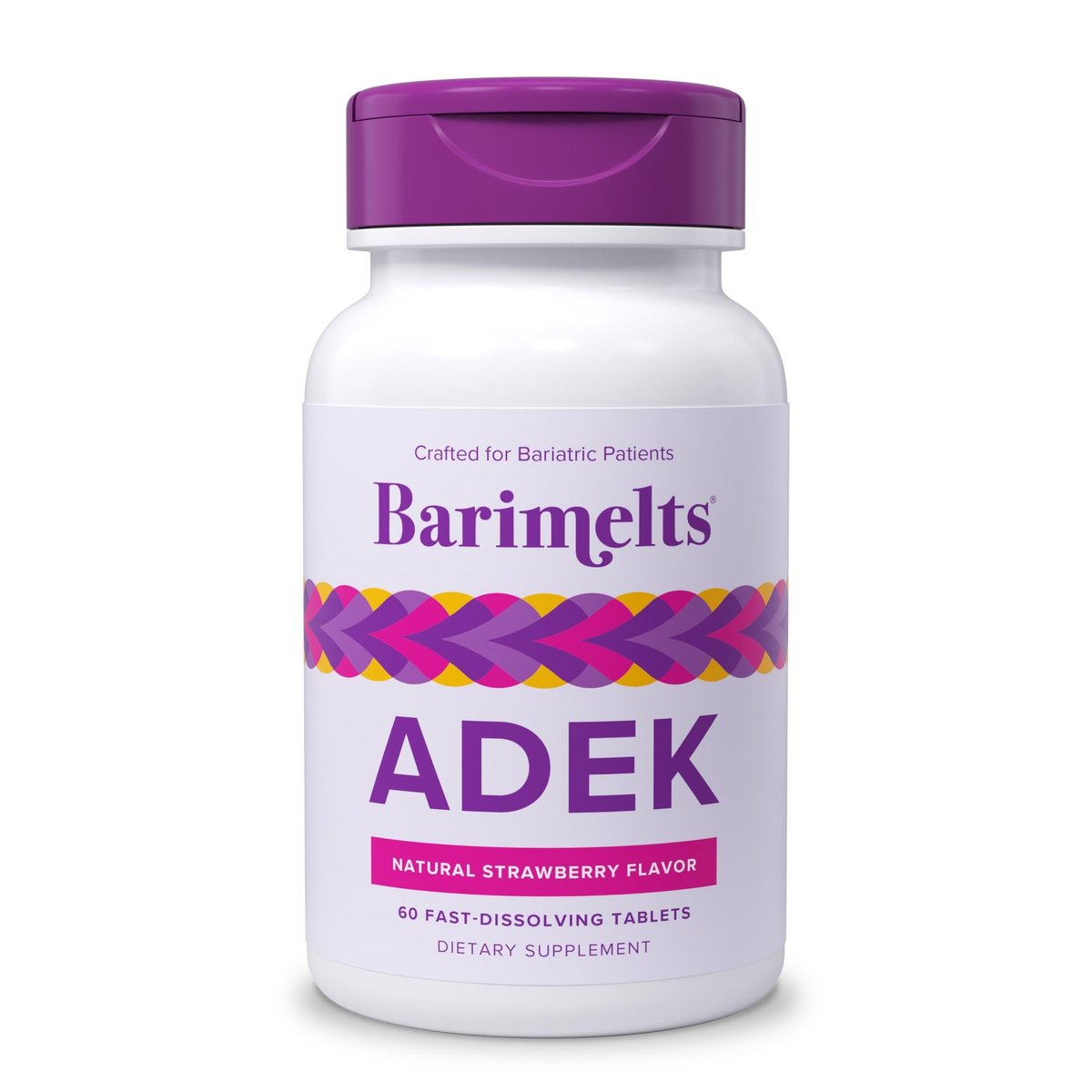 Barimelts ADEK - 60 schnell lösliche Tabletten (2-Monats-Vorrat) - Zuckerfreie bariatrische Vitamine für Frauen mit Vitamin A, D, E & K, natürlicher Erdbeergeschmack