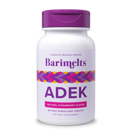 Barimelts ADEK - 60 schnell lösliche Tabletten (2-Monats-Vorrat) - Zuckerfreie bariatrische Vitamine für Frauen mit Vitamin A, D, E & K, natürlicher Erdbeergeschmack