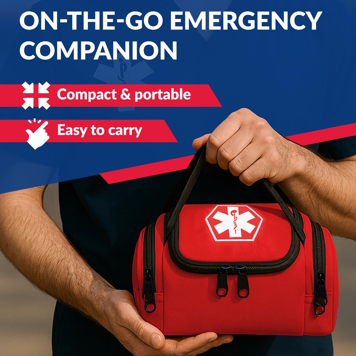 Dixie EMS Dixigear Leerer Notfall-Tasche II 10,5" x 5" x 8" - Rot