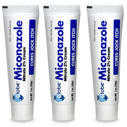 Miconazole Globe Creme 1 oz (3er Pack) – Behandelt Fußpilz, Jock Juckreiz, Ringelflechte und mehr