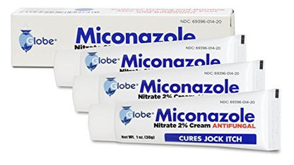 Miconazole Globe Creme 1 oz (3er Pack) – Behandelt Fußpilz, Jock Juckreiz, Ringelflechte und mehr