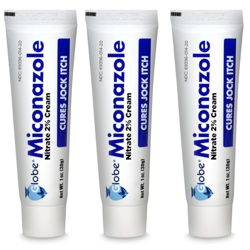 Miconazole Globe Creme 1 oz (3er Pack) – Behandelt Fußpilz, Jock Juckreiz, Ringelflechte und mehr