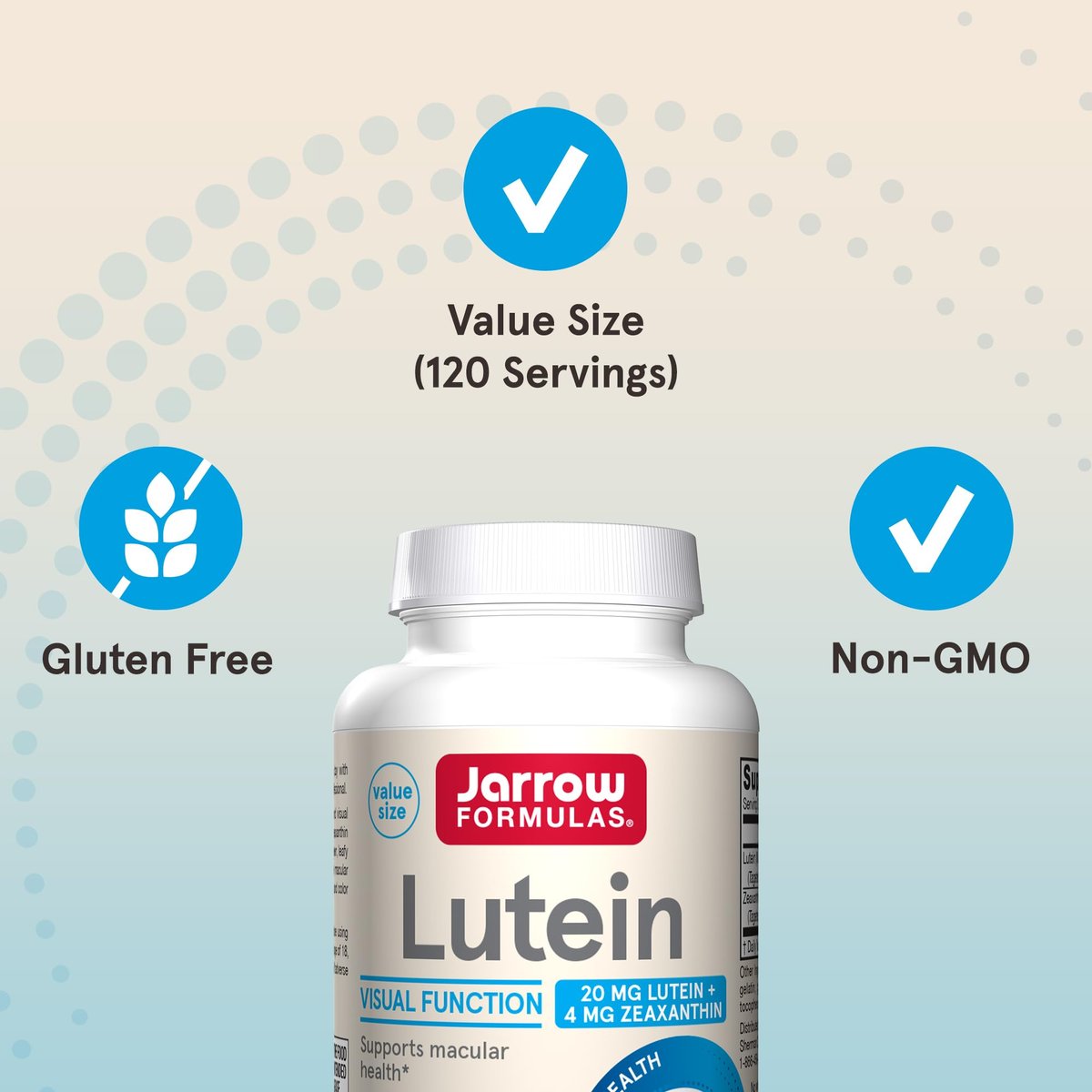 Jarrow Formulas Lutein 20 mg – 120 Softgels – Klinisch dokumentierte Augengesundheit & Unterstützung – Mit Zeaxanthin – 120 Portionen