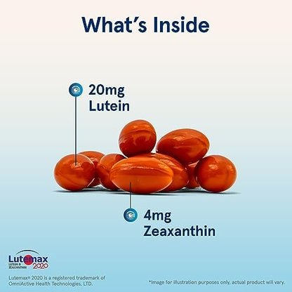 Jarrow Formulas Lutein 20 mg – 120 Softgels – Klinisch dokumentierte Augengesundheit & Unterstützung – Mit Zeaxanthin – 120 Portionen