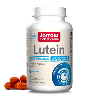 Jarrow Formulas Lutein 20 mg – 120 Softgels – Klinisch dokumentierte Augengesundheit & Unterstützung – Mit Zeaxanthin – 120 Portionen