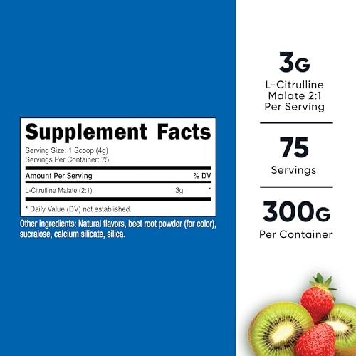 Nutricost L-Citrullin Malat 2:1 – 300 g Pulver (Erdbeer-Kiwi)