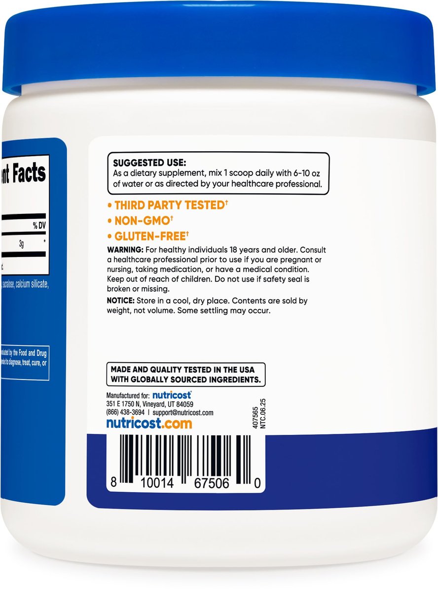 Nutricost L-Citrullin Malat 2:1 (300 g) – Blaue Himbeere – Pulver für sportliche Leistung