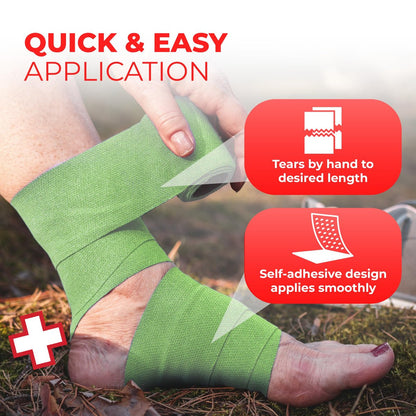 Ever Ready First Aid Selbsthaftende Kohäsive Bandagen 7,6 cm x 4,6 m - 12 Stück, Regenbogenfarben