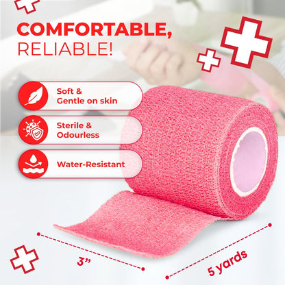 Ever Ready First Aid Selbsthaftende Kohäsive Bandagen 7,6 cm x 4,6 m - 12 Stück, Regenbogenfarben