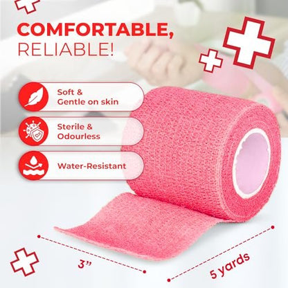 Ever Ready First Aid Selbsthaftende Kohäsive Bandagen 7,6 cm x 4,6 m - 12 Stück, Regenbogenfarben