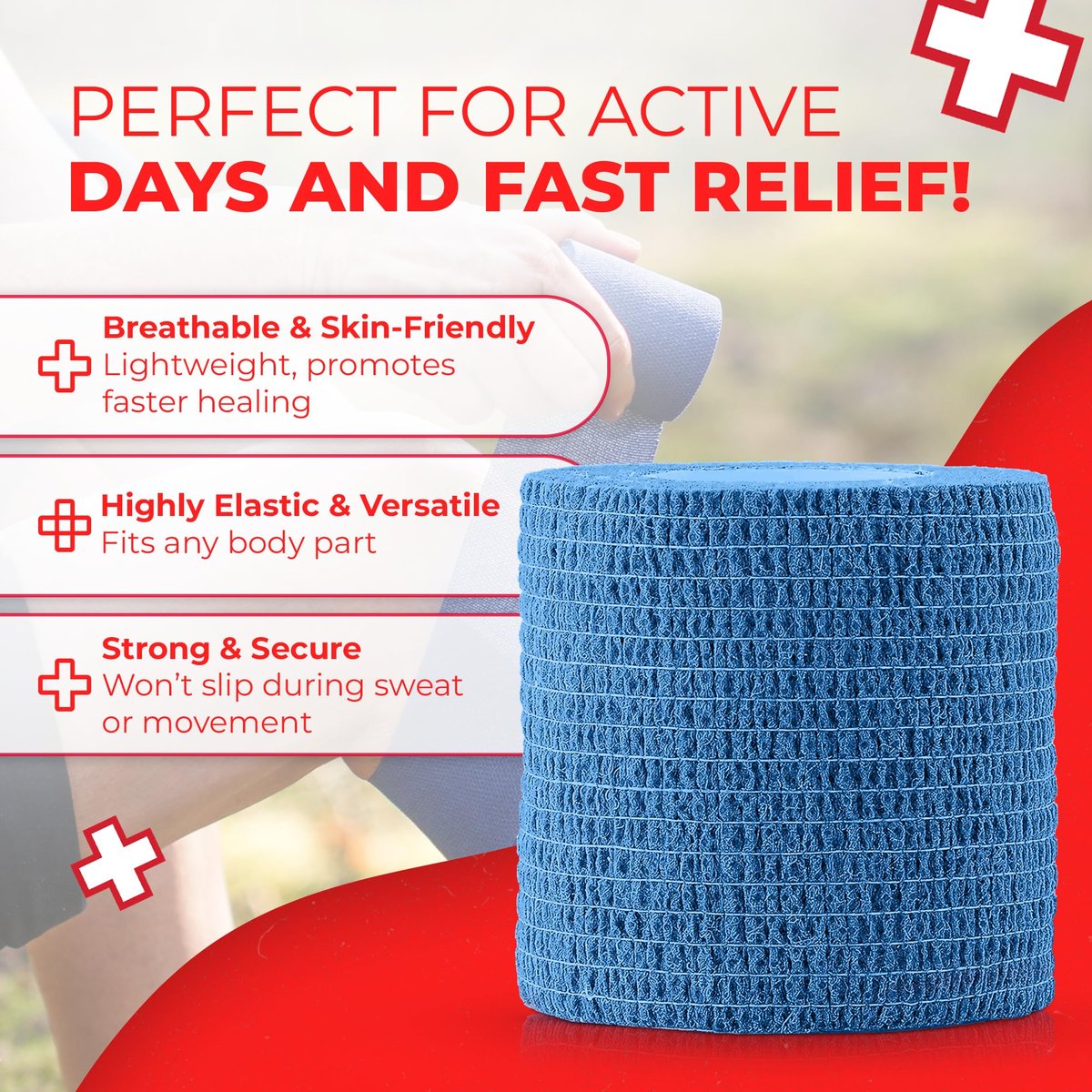 Ever Ready First Aid Selbsthaftende Kohäsive Bandagen 7,6 cm x 4,6 m - 12 Stück, Regenbogenfarben