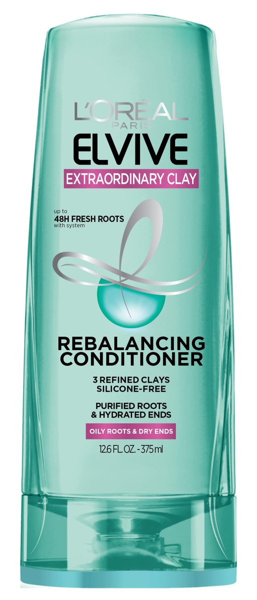 L'Oréal Paris Elvive Extraordinary Clay Rebalancing Conditioner, 12,6 fl oz (Packung kann variieren)