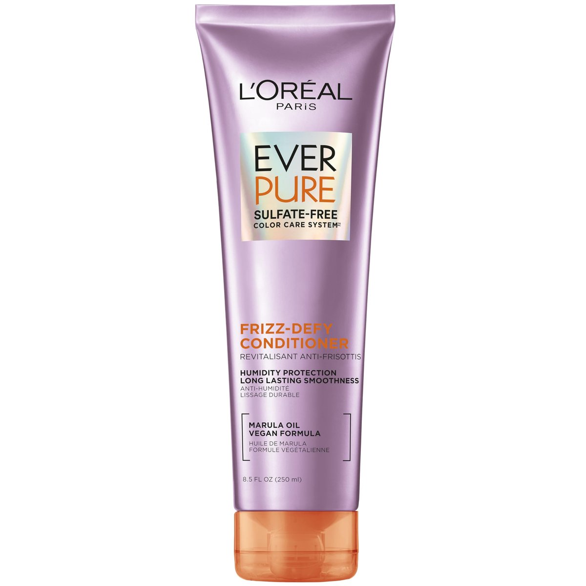 L’Oréal Paris EverPure Frizz Defy Conditioner – Sulfatfreie Pflege mit Marulaöl gegen Frizz, 250 ml