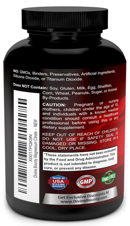 Reines Magnesiumcitrat Kapseln - 1300mg Magnesiumpräparat mit elementarem Magnesium - 120 vegane Kapseln