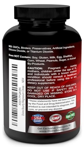 Reines Magnesiumcitrat Kapseln - 1300mg Magnesiumpräparat mit elementarem Magnesium - 120 vegane Kapseln