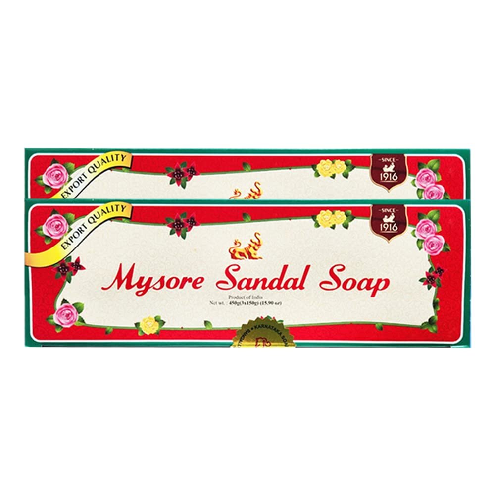 Mysore Sandalwood Seife 150g - 6 Stück (Packung mit 2)