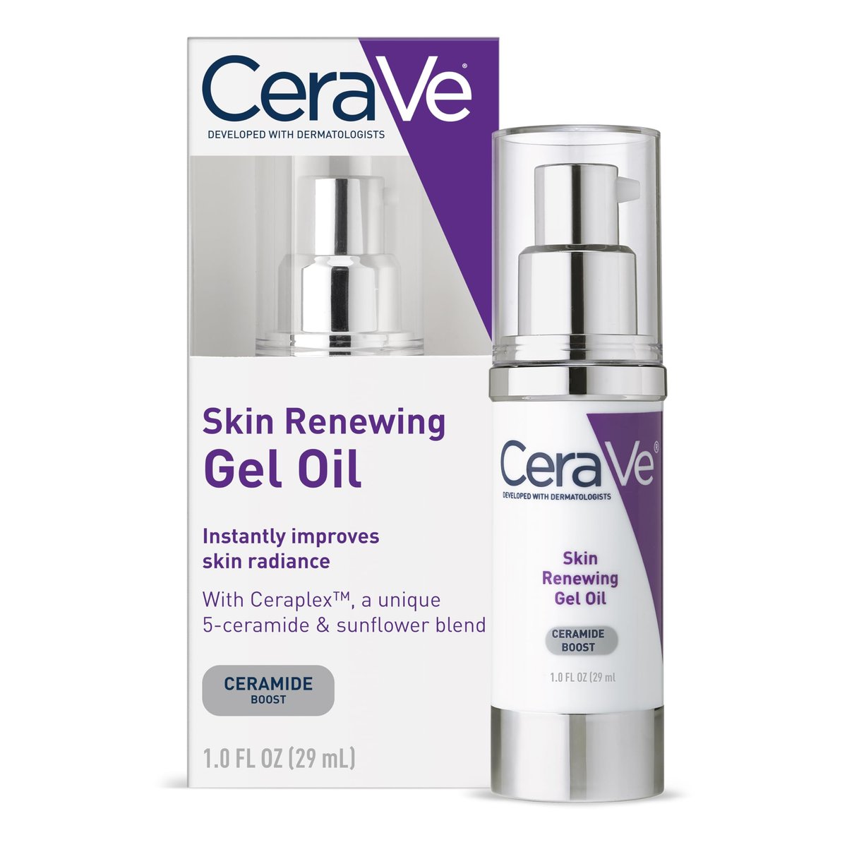 CeraVe Skin Renewing Gel Öl – Tägliches Feuchtigkeitsserum für das Gesicht mit CeraPlex & Hyaluronsäure, Gel-Feuchtigkeitscreme, hydratisiert & glättet die Haut, nicht fettend, parfümfrei & nicht komedogen, 30 ml