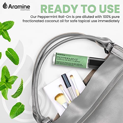 Pfefferminz Ätherisches Öl Roll-On, vorverdünnt 10ml (2er-Pack) – Premium Qualität, therapeutische Qualität, topisch anwendbar, Aromatherapieöl