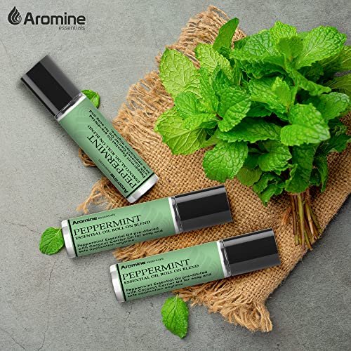 Pfefferminz Ätherisches Öl Roll-On, vorverdünnt 10ml (2er-Pack) – Premium Qualität, therapeutische Qualität, topisch anwendbar, Aromatherapieöl