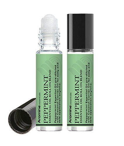 Pfefferminz Ätherisches Öl Roll-On, vorverdünnt 10ml (2er-Pack) – Premium Qualität, therapeutische Qualität, topisch anwendbar, Aromatherapieöl