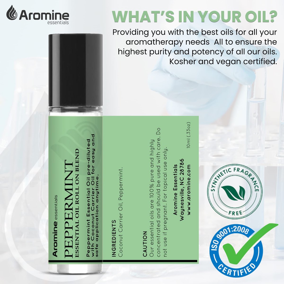 Pfefferminz Ätherisches Öl Roll-On, vorverdünnt 10ml (2er-Pack) – Premium Qualität, therapeutische Qualität, topisch anwendbar, Aromatherapieöl