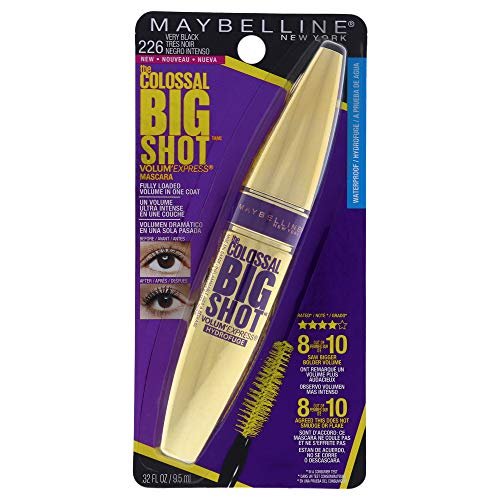 Maybelline New York Volum' Express The Colossal Big Shot Waterproof Mascara, Very Black, 0,32 fl. oz.