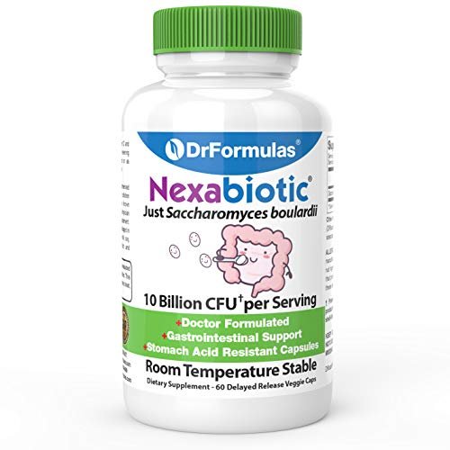 DrFormulas Saccharomyces Boulardii Probiotikum 10 Milliarden KBE | Nexabiotic S boulardii, Immun- und Verdauungsunterstützung, 60 magensäureresistente Kapseln