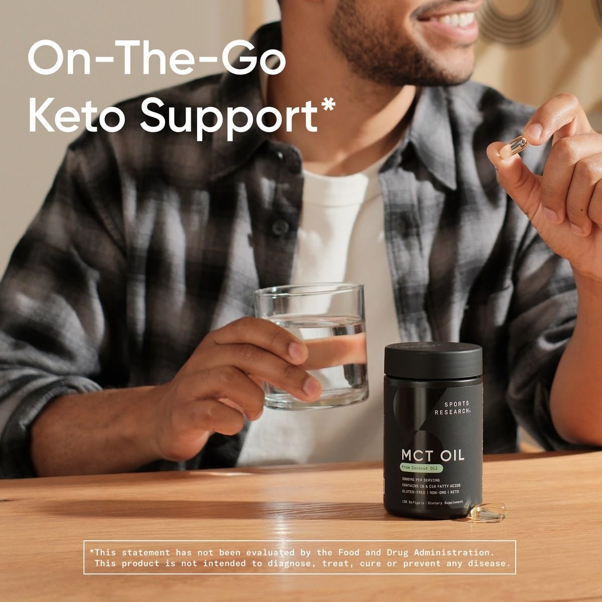 Sports Research MCT Öl Kapseln aus Kokosnussöl | Keto-Treibstoff für Gehirn & Körper | Hochpotent 3000 mg | Aus Non-GMO Kokosnüssen (120 Softgels)