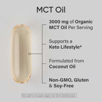 Sports Research MCT Öl Kapseln aus Kokosnussöl | Keto-Treibstoff für Gehirn & Körper | Hochpotent 3000 mg | Aus Non-GMO Kokosnüssen (120 Softgels)