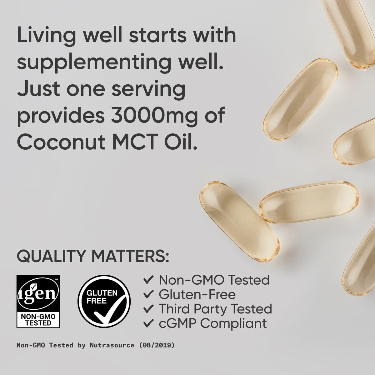 Sports Research MCT Öl Kapseln aus Kokosnussöl | Keto-Treibstoff für Gehirn & Körper | Hochpotent 3000 mg | Aus Non-GMO Kokosnüssen (120 Softgels)