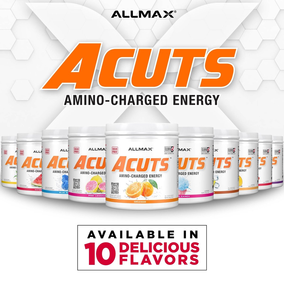 ALLMAX ACUTS Amino Energy Pulver – Aminosäuren mit Koffein, Grüner Kaffee-Extrakt, Taurin, L-Carnitin, Zuckerfrei, 30 Portionen, Pink Lemonade