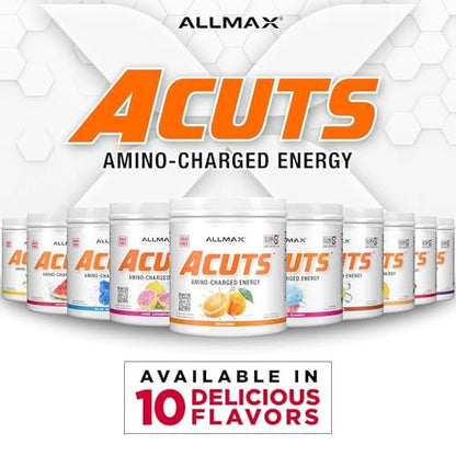 ALLMAX ACUTS Amino Energy Pulver – Aminosäuren mit Koffein, Grüner Kaffee-Extrakt, Taurin, L-Carnitin, Zuckerfrei, 30 Portionen, Pink Lemonade