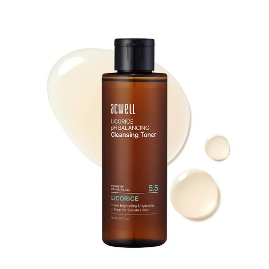 ACWELL Licorice pH 5.5 Balancing Toner & Reinigung 150 ml - Alkoholfreies, hydratisierendes Gesichtswasser für klare, ausgeglichene Haut