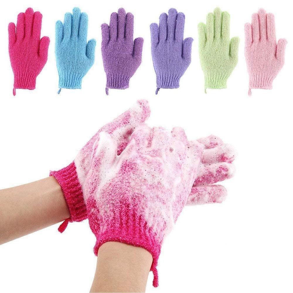 12 Stück Peeling-Duschhandschuhe für Körperpeeling, Spa & Massage – Sanfter Hautreiniger für Männer, Frauen & Kinder (6 Paar)