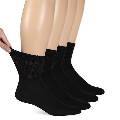 Dr. Scholl's 4er-Pack Diabetiker & Durchblutungsfreundliche Nicht-Einschnürende Knöchel-Freizeitsocken für Herren, Schwarz, Schuhgröße 7-12 US
