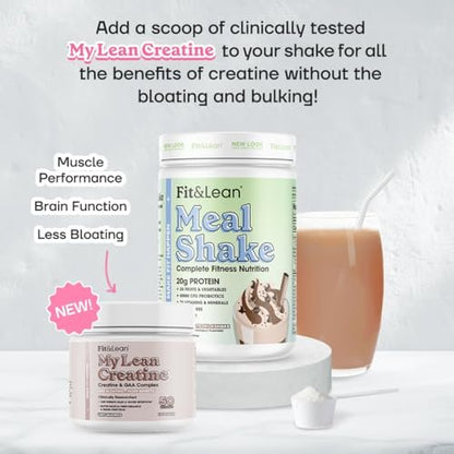 Fit & Lean Mahlzeiten-Shake, Fettverbrennender Mahlzeitenersatz, Protein, Ballaststoffe, Probiotika, Schokolade, 1 Pfund, 10 Portionen pro Behälter