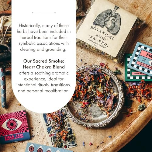 Anima Mundi Apothecary Smokable Herbs - Sacred Smoke - Heart Chakra Kräutermischung zum Rauchen - mit entspannenden Botanicals wie Beifuß, Helmkraut, blauer Kornblume, Ringelblume & Rosenblättern (0,5 oz)