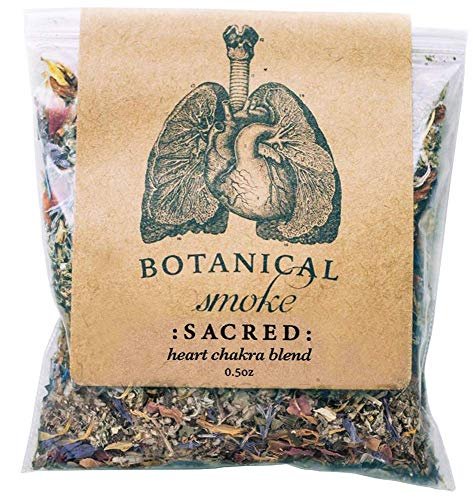 Anima Mundi Apothecary Smokable Herbs - Sacred Smoke - Heart Chakra Kräutermischung zum Rauchen - mit entspannenden Botanicals wie Beifuß, Helmkraut, blauer Kornblume, Ringelblume & Rosenblättern (0,5 oz)