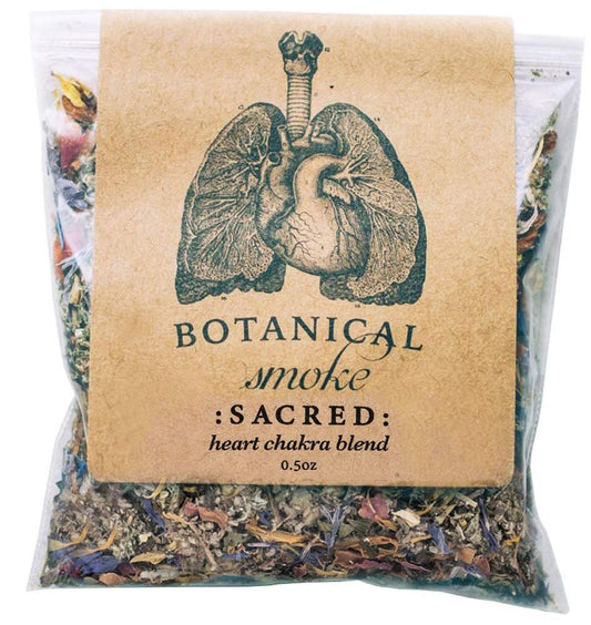 Anima Mundi Apothecary Smokable Herbs - Sacred Smoke - Heart Chakra Kräutermischung zum Rauchen - mit entspannenden Botanicals wie Beifuß, Helmkraut, blauer Kornblume, Ringelblume & Rosenblättern (0,5 oz)