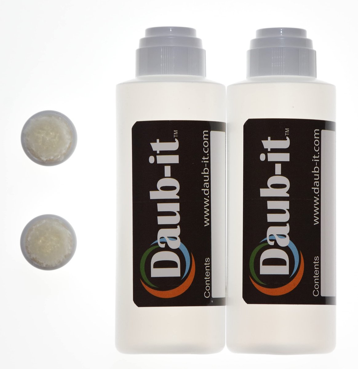 Racquet Art Daub-it Leere Flaschen mit Applikatoren – 4 oz – Mohair-Dauber – 2er-Pack