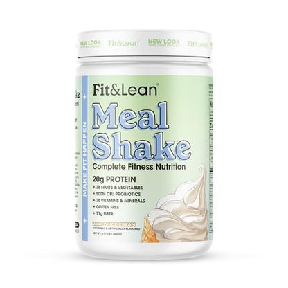 Fit & Lean Mahlzeit-Shake, fettverbrennender Mahlzeitenersatz mit Protein, Ballaststoffen, Probiotika, Vanille, 1 Pfund, 10 Portionen pro Behälter